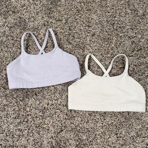 Athleta Girl Light Lavender & Cream Bra Duo
